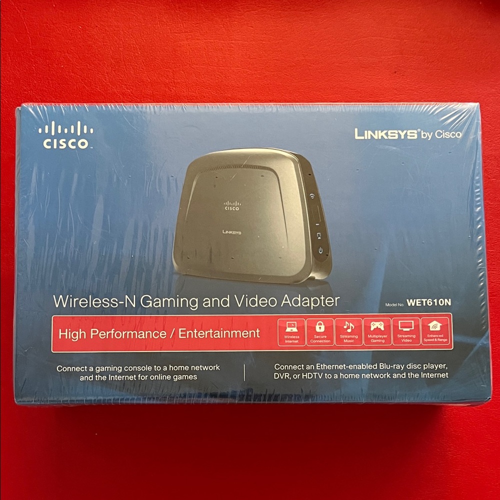 Cisco Linksys Dual-Band Wireless-N Gaming and Video Adapter - WET610N New